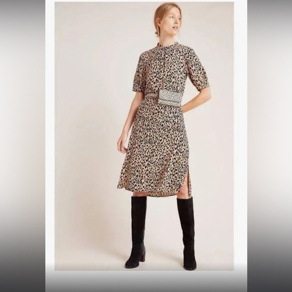 Anthropologie Leopard McKenzie Mock Neck Tunic Dress Small - Picture 5 of 6